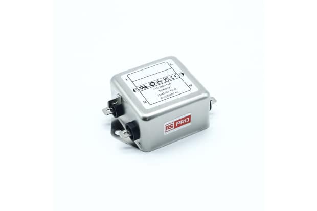 RS PRO 10A 250 V ac 50/60Hz, Chassis Mount EMI Filter, Fast-On, Single Phase