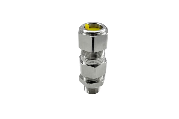 RS PRO Silver Brass Cable Gland, M20 Thread, 9.5mm Min, 16mm Max, IP68