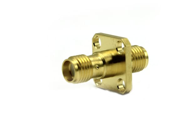 RS PRO Female to Female Flange Mount SMA Connector, 50Ω, Right Angle Body