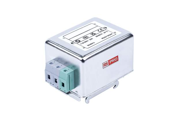 RS PRO 20A 115/250 V ac 50 → 60Hz, DIN Rail Power Line Filter, Terminal Block, Single Phase