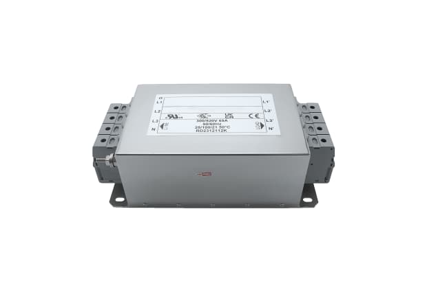 RS PRO 65A 300/520 V ac 50 → 60Hz, Chassis Mount Power Line Filter, Terminal Block 3 Phase