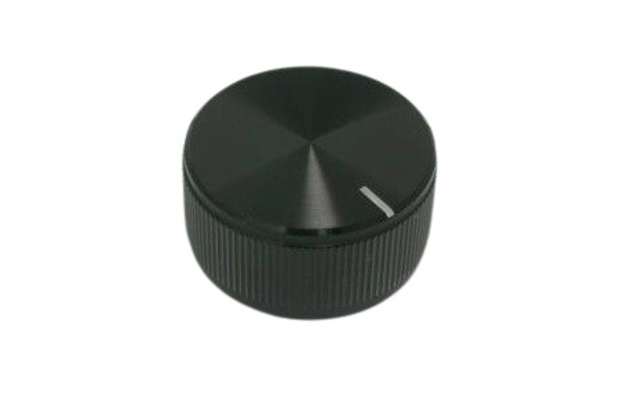 RS PRO 32mm Black Potentiometer Knob for 6.4mm Shaft