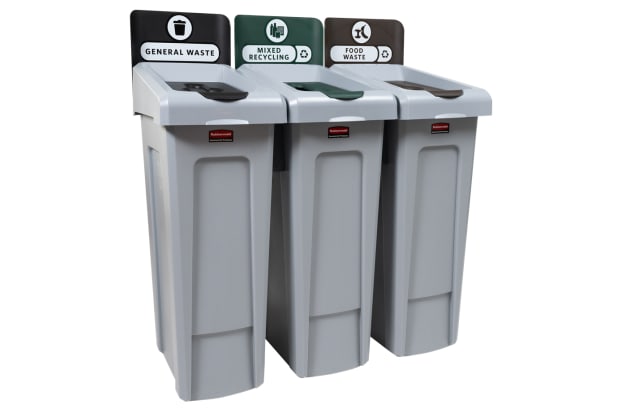 Rubbermaid Commercial Products Slim Jim Recycling Station Bundle