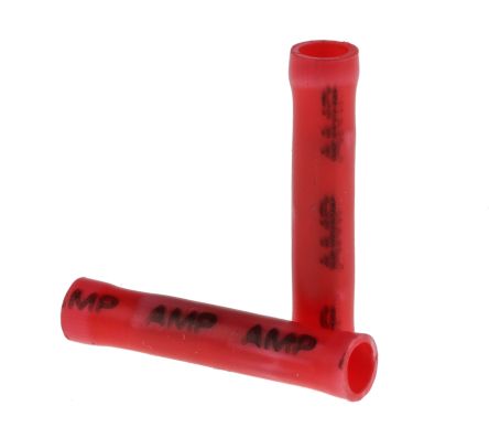 TE Connectivity PLASTI-GRIP Kabelspleißverbinder, Stoßverbinder, Rot, 22 → 16 AWG, Ø 3.56mm, Ges.L 27.33mm