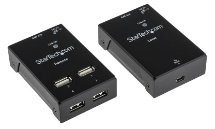 StarTech.com USB-Extender, 50m, USB 2.0, CATx 4-Port, 80 X 52 X 22mm Lokales Gerät, 80 X 52 X 22mm