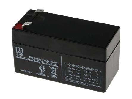 RS PRO Batterie Au Plomb étanche 12V 1.2Ah Cyclique