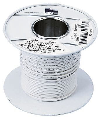 Alpha Wire Cable De Conexión 3055 GY001, área Transversal 0,82 Mm² Entornos Hostiles Filamentos Del Núcleo 16 / 0,25 Mm