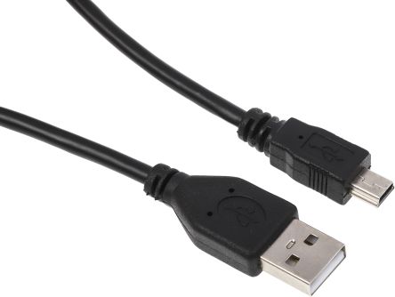 RS PRO USB-Kabel, USBA / Mini-USB B, 500mm USB 2.0 Schwarz
