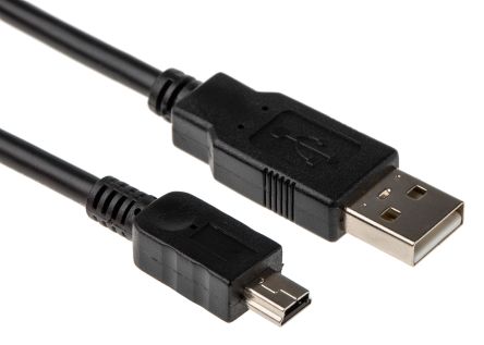 Startech USB线, USB A公插转Mini USB B公插, 1m长, USB 2.0, 黑色