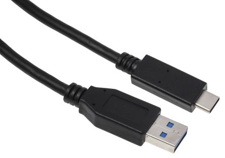 RS PRO USB-Kabel, USBA / USB C, 2m USB 3.0, USB 3.1 Schwarz