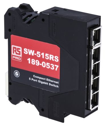 RS PRO Conmutador Ethernet, 5 Puertos RJ45, Montaje Carril DIN, 1000Mbit/s