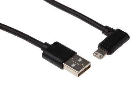 Startech USB线, USB A公插转Lightning公插, 2m长, USB 2.0, 黑色