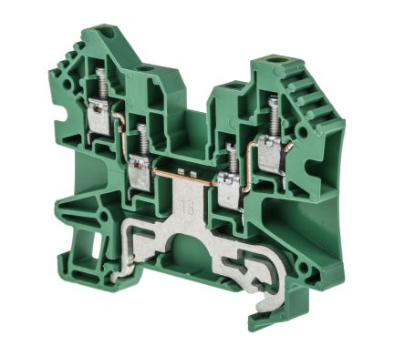 Rockwell Automation 1492 Kunststoff Schraubklemme Grün/Gelb, Schraubanschluss 3-polig 22 → 12 / 10A
