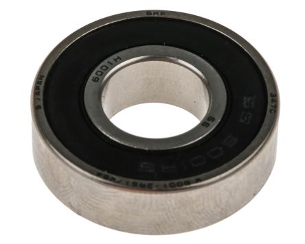 SKF W 6001-2RS1/W64 Single Row Deep Groove Ball Bearing- Both Sides Sealed End Type, 12mm I.D, 28mm O.D