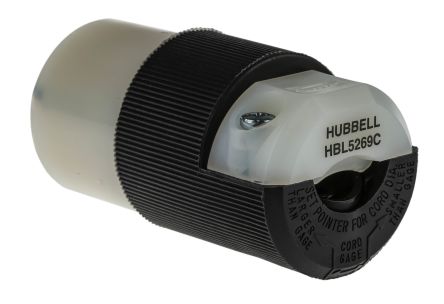 Hubbell Netzsteckverbinder Kabel, 2P+E, NEMA 5 - 15R, 125 V / 15A Schwarz, Für USA