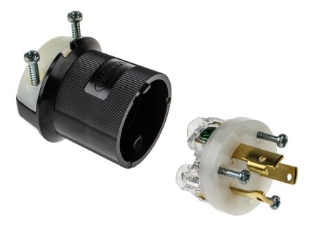 Hubbell Netzstecker Kabel, 2P+E, NEMA L6 - 30P, 250 V / 30A Schwarz, Für USA