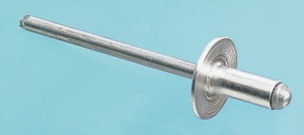 POP Blind Niet, Ø 4mm X 10.5mm, Silber, Aluminium, 4.2mm Aus Stahl, Min. 4.8mm, Max. 6.4mm