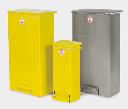 Unicorn Containers 17L Yellow Pedal Steel Dustbin