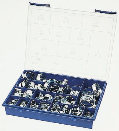 HI-GRIP Kit De Colliers Pour Tuyaux Vis Sans Fin, Acier, 135 Pieces / 10 Tailles, Plage De 9.5mm à 35mm De Diamètre