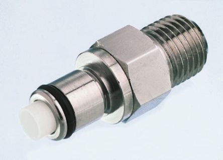 Colder Products Hose Connector, Straight Threaded Coupling, BSPT 1/8in, 17.3 Bar
