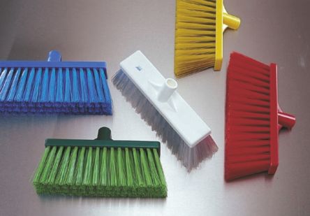 Hard, Red Yard Brush with PET Bristles for Food Industry, Wet Floors, 325 x 70mm