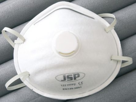 JSP FFP2 Einweggesichtsmaske Mit Ventil, Vergossen, Weiß, 10 Stück
