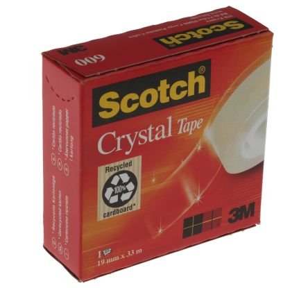 3M CRYSTAL Büroklebeband Klar, 19mm X 3, 600, Scotch Crystal