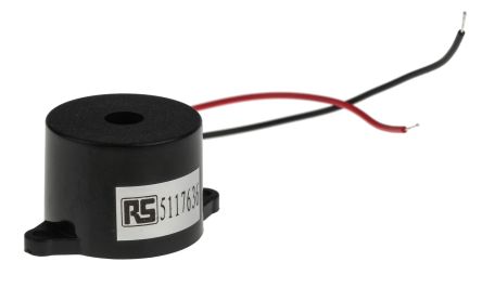 RS PRO Piezo Buzzer Dauerton, 90dB, Frontplattenmontage, 3 → 16 V Dc, 3V Dc→16V Dc, Intern, ø 23mm, 33 X 23 X