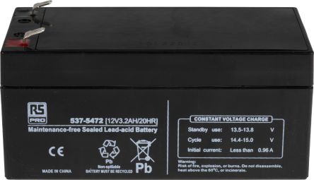 RS PRO Batterie Au Plomb étanche 12V 3.2Ah Cyclique