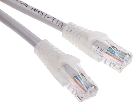 RS PRO Ethernetkabel Cat.5e, 0.5m, Grau Patchkabel, A RJ45 U/UTP Stecker, B RJ45, PVC