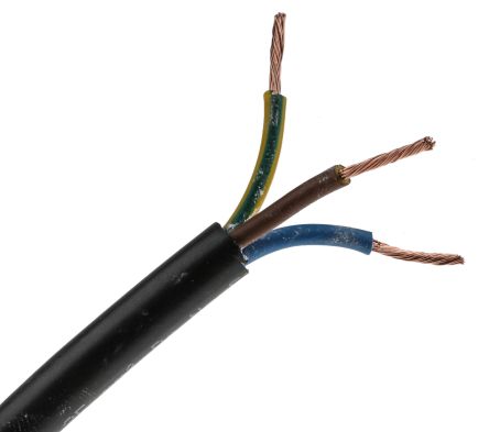 RS PRO Câbles D'alimentation 3G1,25 Mm², 100m Noir