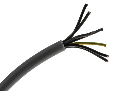 RS PRO Cable De Control De 7 Núcleos, 0,5 Mm², Ø Ext. 6.7mm, Long. 50m, 300/500 V, 9 A, Funda De PVC