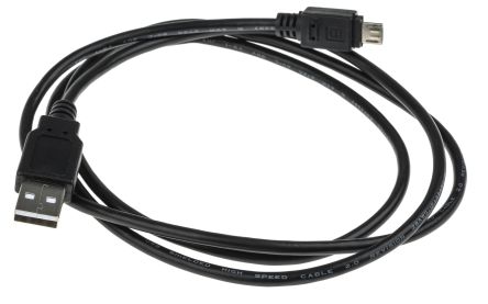 RS PRO USB线, USB A公插转Micro USB B公插, 1.2m长, USB 2.0, 黑色