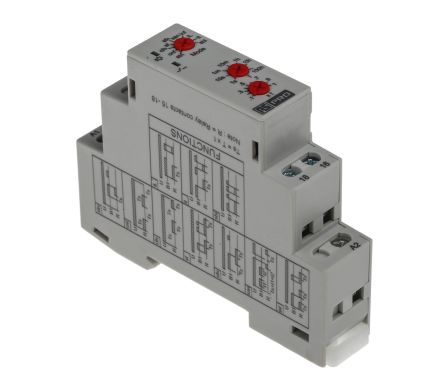 RS PRO DIN Rail Mount Timer Relay, 12 → 240V Ac/dc, 1-Contact, 0.1 S → 100h, SPDT
