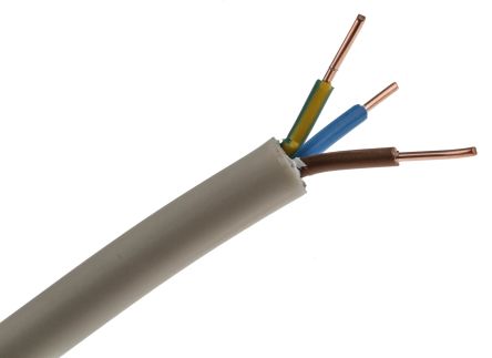 RS PRO 3 Core Power Cable, 1.5 Mm², 50m, Grey PVC Sheath, NYM-J, 500 V