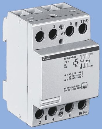 system m pro esb 4 pole contactor, no/3nc, 9 a, 240 v ac coil