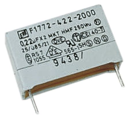 Vishay F1772 X2 Folienkondensator 150nF ±10% / 310V Ac, THT Raster 22.5mm