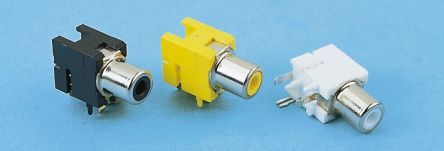 Keystone Right Angle Snap-In RCA Socket With Silver Plated Contacts