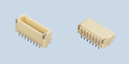 JST SH Series, 1mm Pitch 12 Way 1 Row Shrouded Straight PCB Header, Surface Mount, Solder Termination