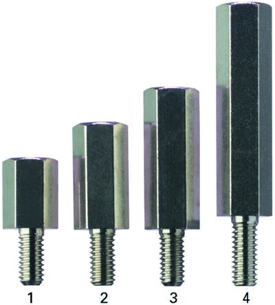 Fischer Elektronik Abstandshalter, Länge 30mm, Messing, Sechskant, 7mm