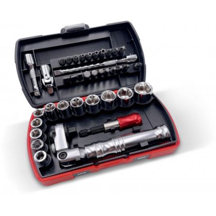 SAM 39-Piece 1/4 in Hexagonal Ratchet Socket Set