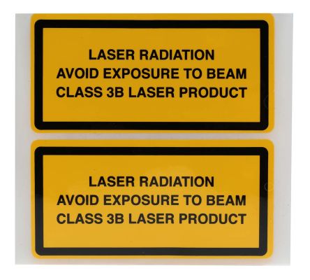 Brady 5 Sicherheitszeichen, Englisch, Schwarz/Gelb, Warnung Laserstrahl, H 52 Mm B 105mm