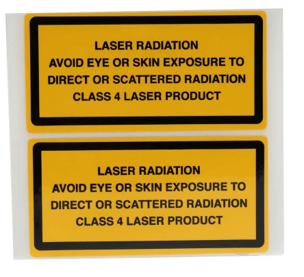 Brady Étiquette De Sécurité Noir/Jaune, Laser Radiation Avoid Eye Or Skin Exposure To Direct Or Scattered Radiation Class 4