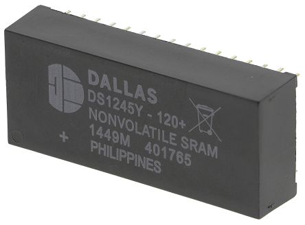 Maxim Integrated NVRAM DS1245Y-120+, 32 Pines, EDIP, 1Mbit, 120ns, Montaje En Orificio Pasante, 4,5 V A 5,5 V