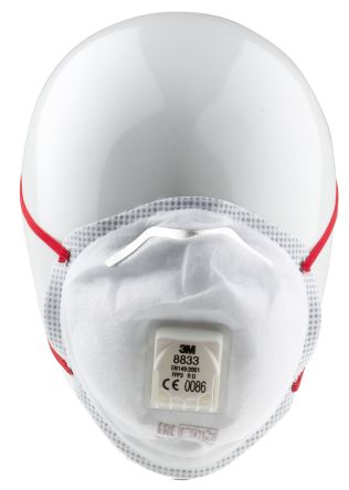 3M 8300 Series Disposable Face Mask For General Purpose Protection, FFP3, Non-Valved, Moulded, 10 Per Package