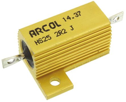 Arcol HS25 Wickel Lastwiderstand 2.2Ω ±5% / 25W, Alu Gehäuse Axialanschluss