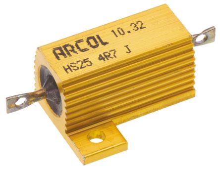 Arcol HS25 Wickel Lastwiderstand 4.7Ω ±5% / 25W, Alu Gehäuse Axialanschluss