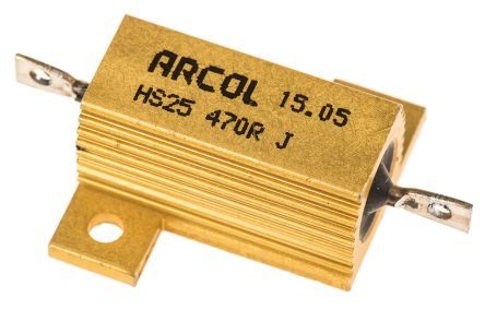 Arcol HS25 Wickel Lastwiderstand 470Ω ±5% / 25W, Alu Gehäuse Axialanschluss