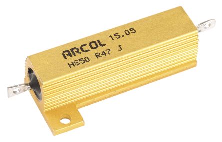 Arcol HS50 Wickel Lastwiderstand 470mΩ ±5% / 50W, Alu Gehäuse Axialanschluss