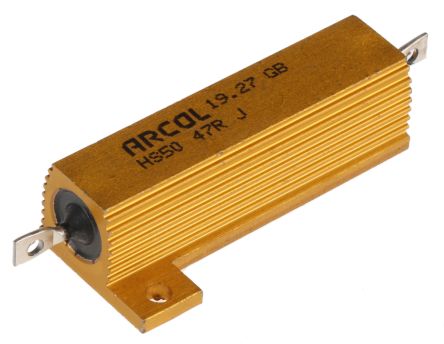 Arcol, 47Ω 50W Wire Wound Chassis Mount Resistor HS50 47R J ±5%